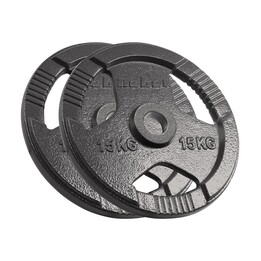 Cast iron Olympic weight set 2x15kg, hole 51mm, plate with grips, REBEL ACTIVE