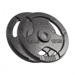 Cast iron Olympic weight set 2x15kg, hole 51mm, plate with grips, REBEL ACTIVE