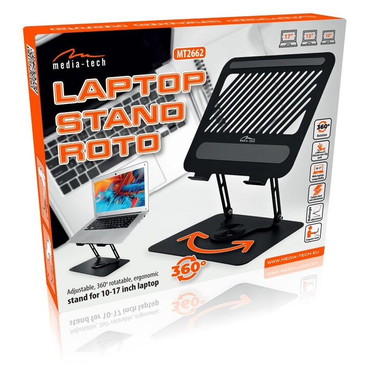 Verstellbarer, drehbarer, ergonomischer Laptopständer 10–17″ LAPTOP STAND ROTO MT2662