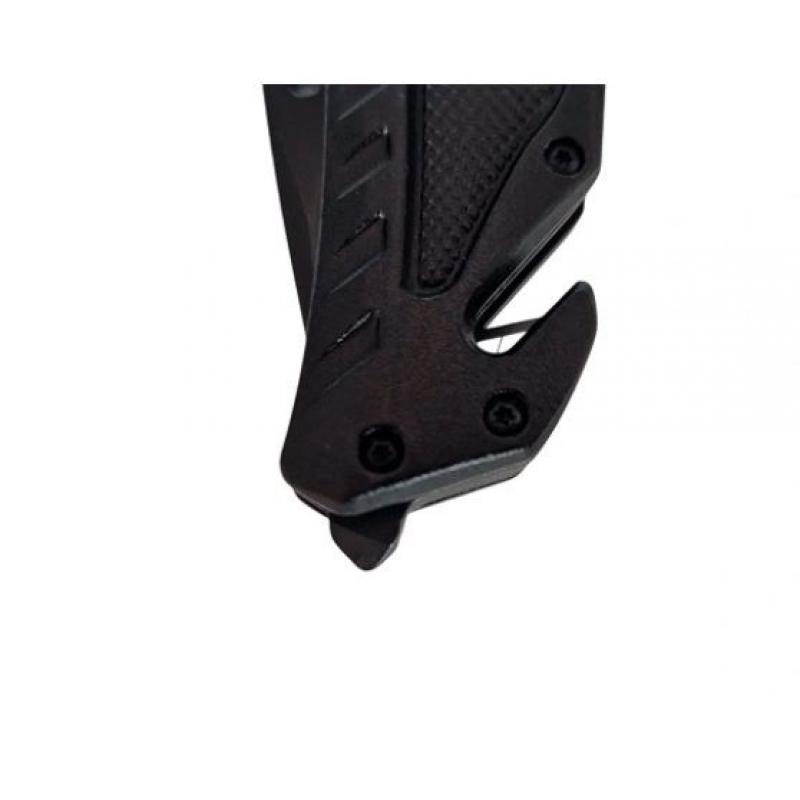 AZYMUT Cuchillo de rescate + cortador de cinturón + rompecristales + bolsa