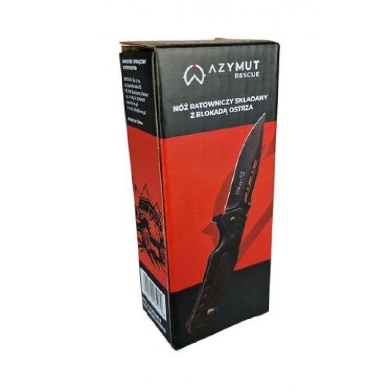 AZYMUT Cuchillo de rescate + cortador de cinturón + rompecristales + bolsa