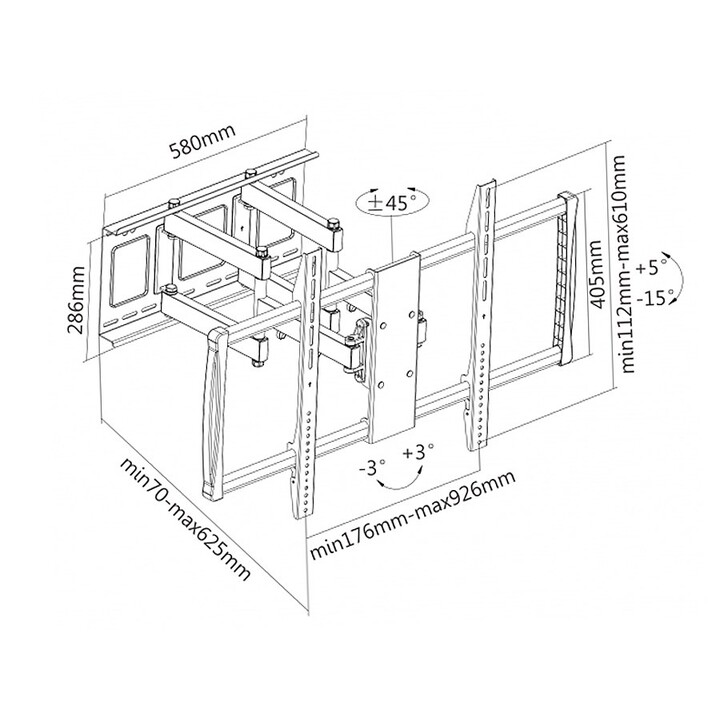 Supporto da parete per TV LCD LED Maclean MC-679 (60-100", 80 kg, VESA)