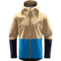 Chaqueta impermeable para hombre Haglofs Finch Proof Jacket - arena/azul alquitrán XL