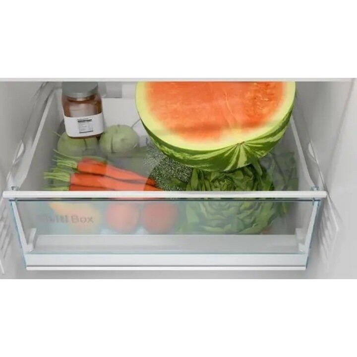 Bosch KGN 33NSDB, Frigorífico combi de 282L con tecnología NoFrost y cajones MultiBox para frescura prolongada, Plata