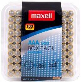 Batteria alcalina MAXELL LR03 AAA 1,5 V, 100 unità.