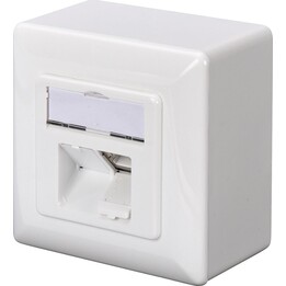 DIGITUS CAT 6A, clase EA, toma de datos, compatible con el diseño, montaje en superficie, blanco