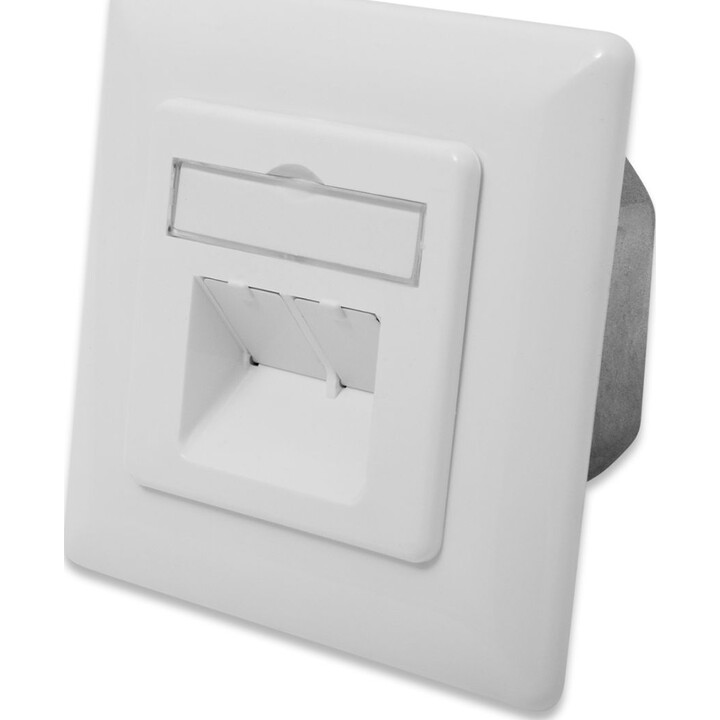 DIGITUS CAT 6A, clase EA, toma de datos, compatible con el diseño, montaje en superficie, blanco
