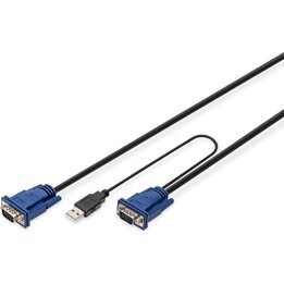 Digitus DS-19233 cable para video, teclado y ratón (kvm) Multicolor, Negro 5 m
