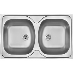 deante ZM5 3200, 2-bowl steel sink, overlay