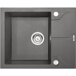 deante ZQN_T11A, Granite sink, 1-bowl with drainer, anthracite metallic