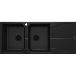 Fregadero Deante Andante de granito, 2 cubetas con escurridor ZQN_N213 1160 x 500 x 224 negro