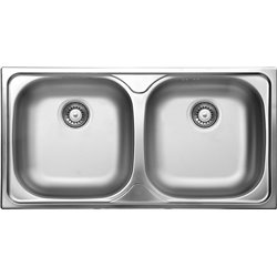 Lava-louças Deante Xylo em aço, 2 cubas ZEX_0203 780 x 435 x 150 satinado