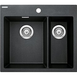 Deante Eridan ZQE_G503, 1.5-bowl granite sink, black