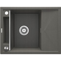 DeAnte ZRM T11A, lavabo de granit 1-bowl avec draineur, anthracite métallique
