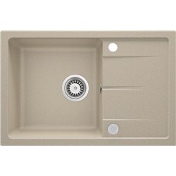 Deante Leda Granite sink, 1-bowl with drainer ZRD_7113 670 x 440 x 164 sand