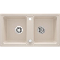 Deante ZQZ 5203, fregadero de granito de 2-bowl, beige