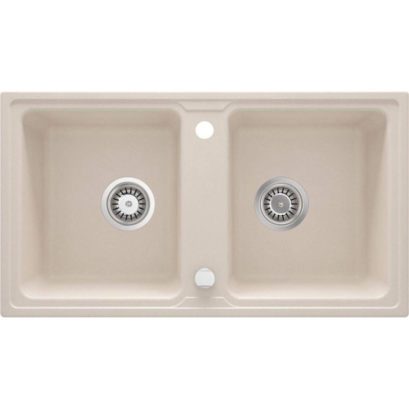 Deante ZQZ 5203, fregadero de granito de 2-bowl, beige