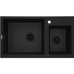 DeAnte ZQE G20B, évier de granit 2-bowl, noir