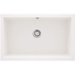 Deante ZQA A10D, 1-bowl wall-hung granite sink, white