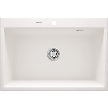 Deante ZQE A103, fregadero de granito de 1-bowl, blanco