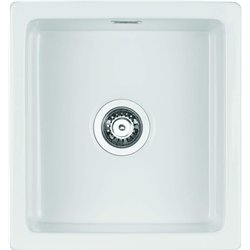 Deante ZCB 6103, fregadero de cerámica de 1-bowl, blanco