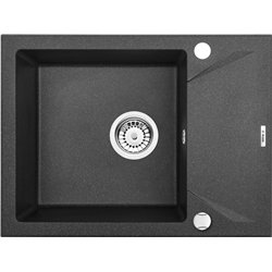 Deante ZQJ 211A, 1-bowl granite sink with drainage, graphite