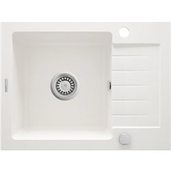 Deante ZQZ A11a, fregadero de granito de 1-bowl con drenaje, alabastro