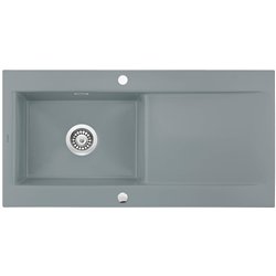 Deante ZCB 3113, 1-bowl ceramic sink with drainage, grey matte