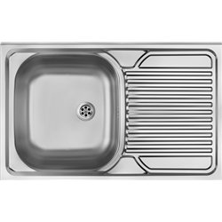 DeAnte ZM5 311p, évier en acier 1-bowl avec drainage sur le côté droit, superposition
