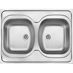 DEANTE ZM6 3200, fregadero de acero de 2-bowl, superposición