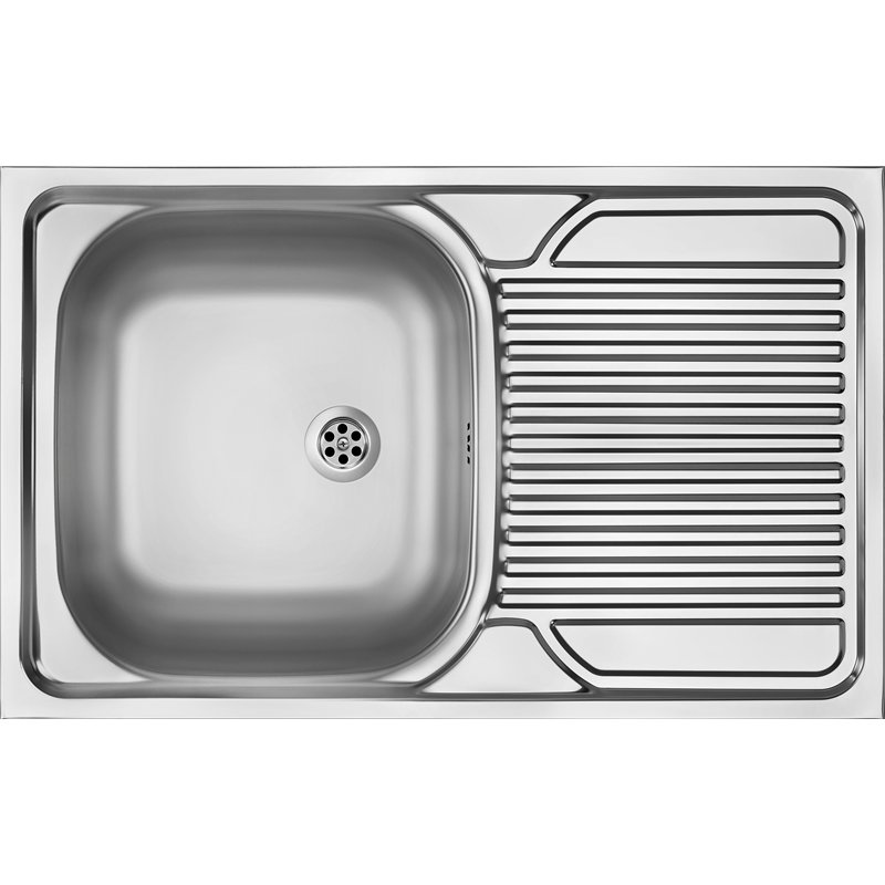 DEANTE ZM5 3110, fregadero de acero de 1-bowl con drenaje, superposición