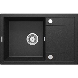 Deante ZRC 2113, 1-bowl granite sink with drainage, graphite
