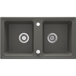 Deantel Zqz T203, 2-Bowl-Granitspüle, Anthrazitmetallic