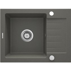 DeAnte ZQZ T11a, granito de 1 Bowl Pia com drenagem, antracite metálico
