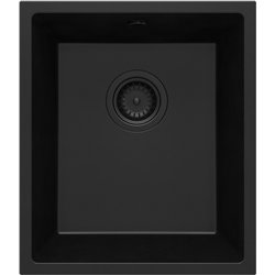 Deante Zqa N10b, Fregadero de granito suspendido de 1-bowl, Negro