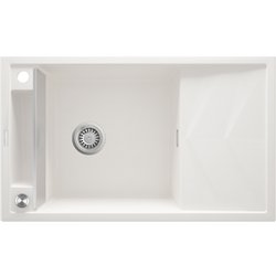 DEANTE ZRM A113, lavandino in granito magnetico da 1 bowl con drenaggio, alabastro