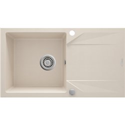 Deante ZQJ 5113, 1-bowl granite sink with drainage, beige