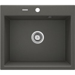 Deante ZQN T103, 1.5-bowl granite sink, anthracite metallic