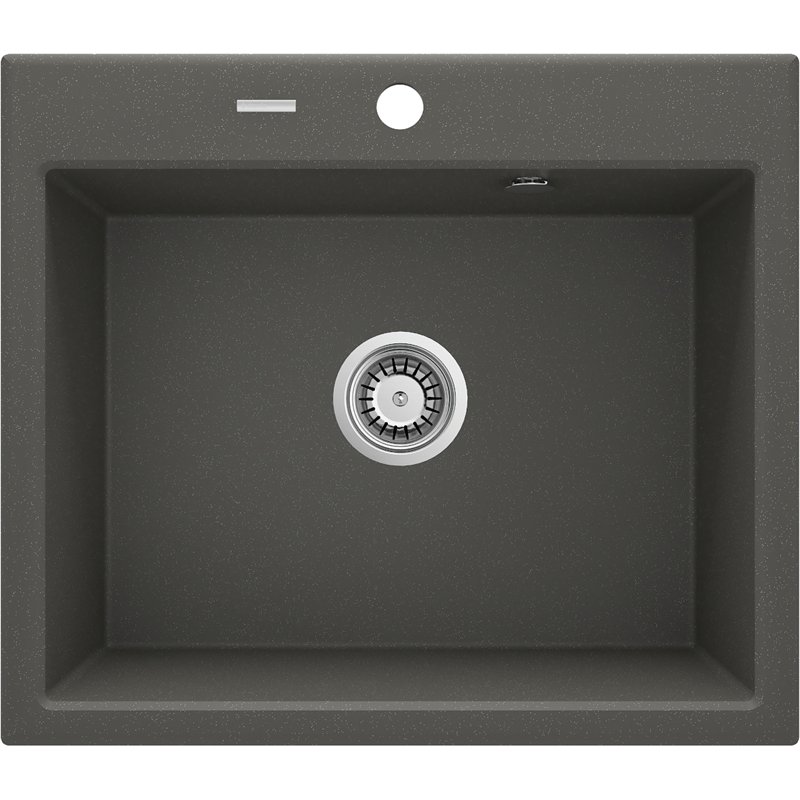 DeAnte ZQN T103, lavabo de granit 1,5-bowl, anthracite métallique