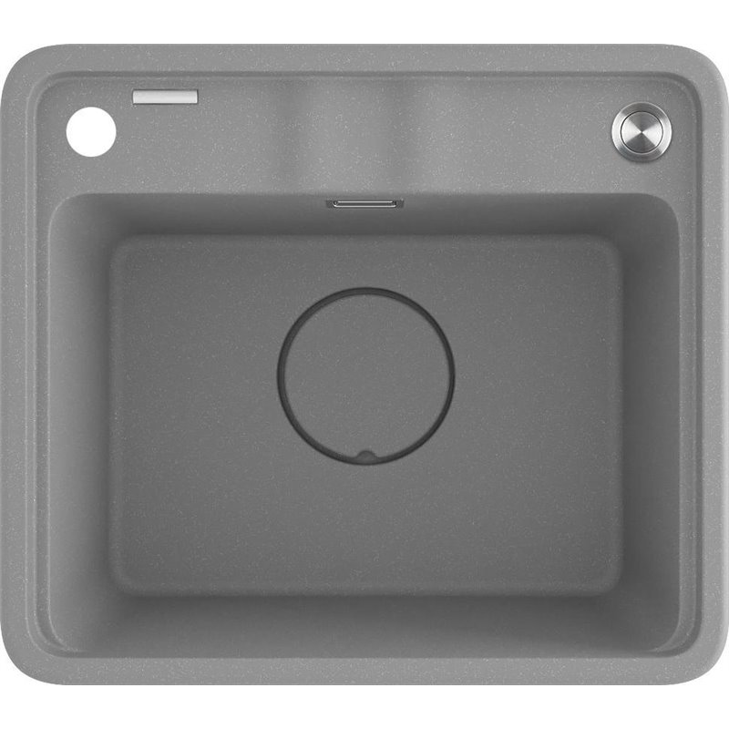 Deante Momi Fregadero de granito, 1 cubeta ZKM_S103 500 x 440 x 230 gris metálico