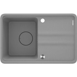 Deante Momi Fregadero de granito, 1 cubeta con escurridor ZKM_S11A 670 x 440 x 230 gris metálico