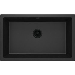 Deante ZQA G10D, fregadero de granito de 1-bowl, grafito metálico
