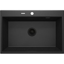 DeAnte ZQE G103, lavabo de granit 1-bowl, graphite métallique