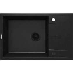 Deante Eridan Évier en granit, 1 bac avec égouttoir ZQE_N11B 780 x 500 x 210 noir