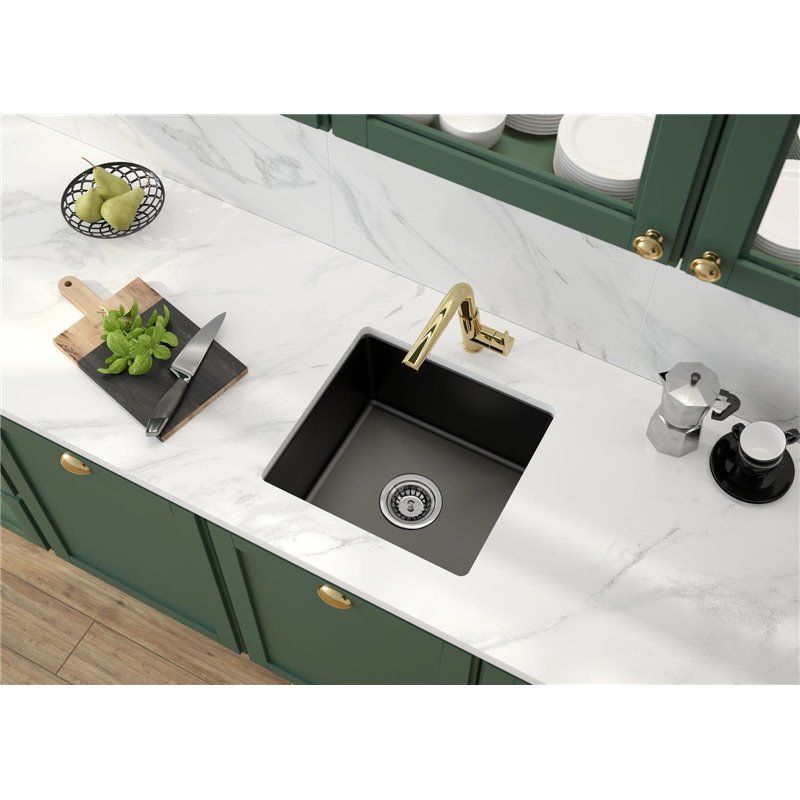 Deante Sabor Évier en céramique, 1 bac ZCB_3103 450 x 475 x 215 gris mat