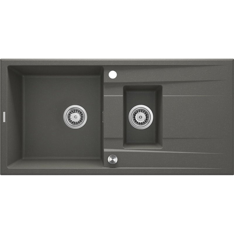 Deante Eridan Granite sink, 1.5-bowl with drainer ZQE_T513 1000 x 500 x 208 anthracite metallic