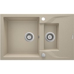 DeAnte ZQN 7513, pia de granito de 1,5 Bowl com drenagem, areia