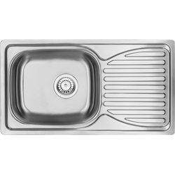 Deante zen 0113, fregadero de acero de 1-bowl con drenaje, satén