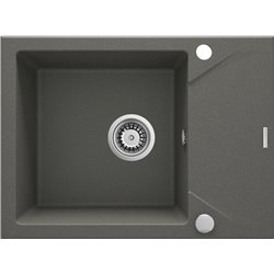 Deante Evora Granite sink, 1-bowl with drainer ZQJ_T11A 590 x 440 x 193 anthracite metallic