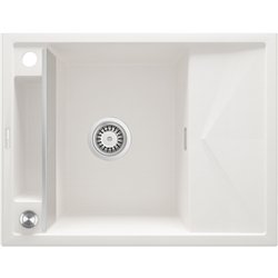 Deante ZRM A11A, lavandino in granito magnetico da 1 bowl con drenaggio, alabastro